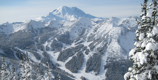 Mountain scene in winter near Crystal Mountain