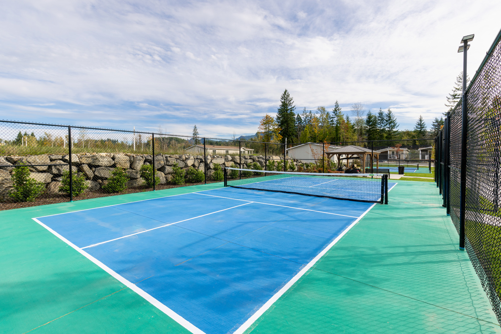 gated outdoor pickleball sports court