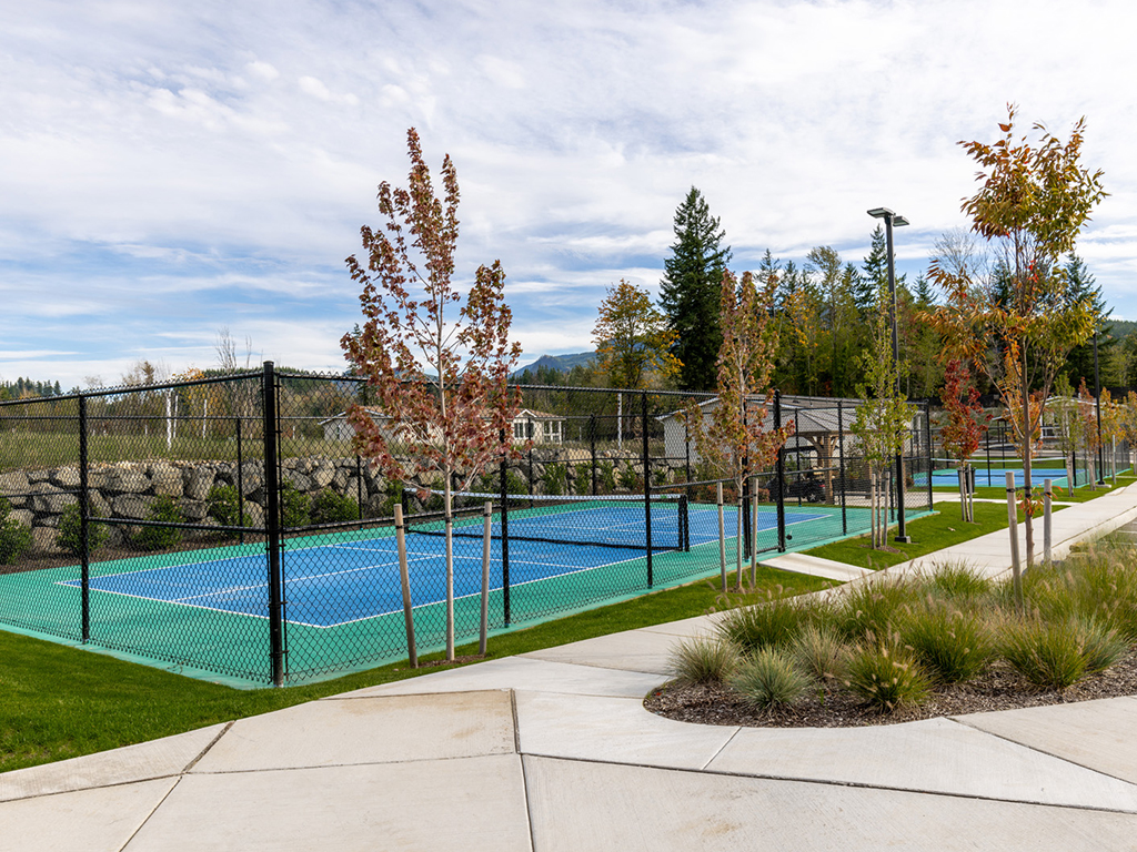 outdoor community pickleball court area