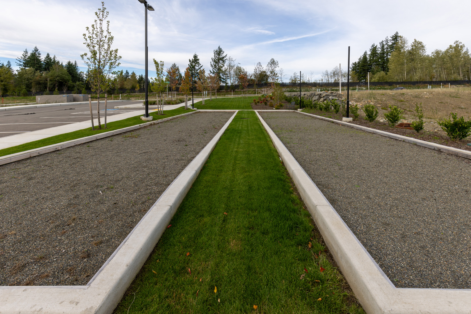 outdoor gravel bocce ball courts