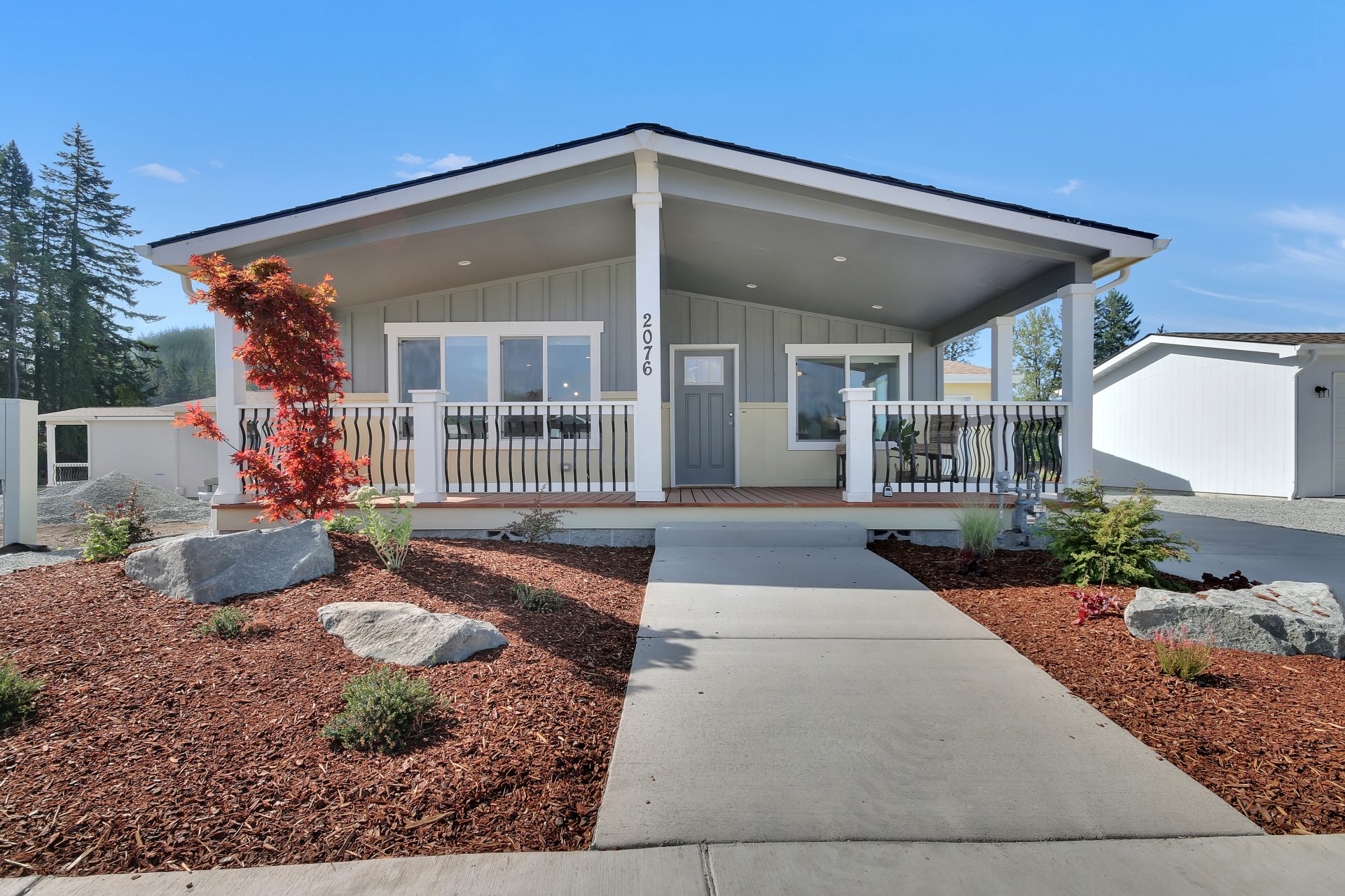 prefabricated residential home front entrance