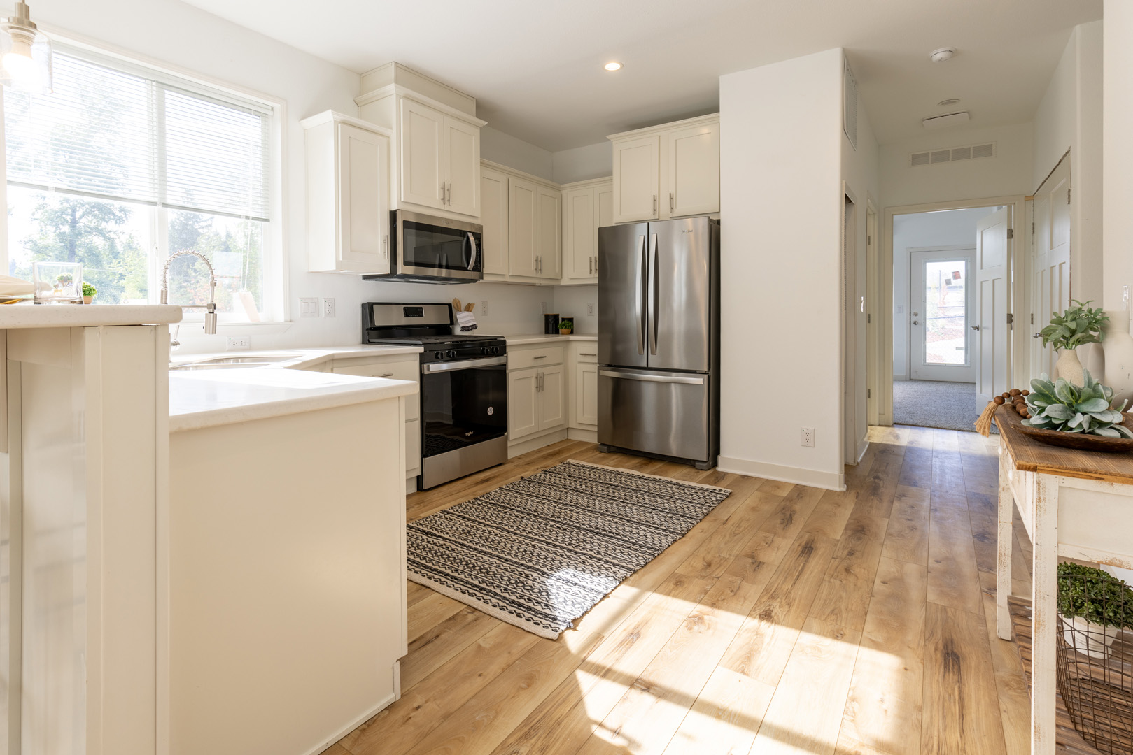 residential kitchen with stainless appliances