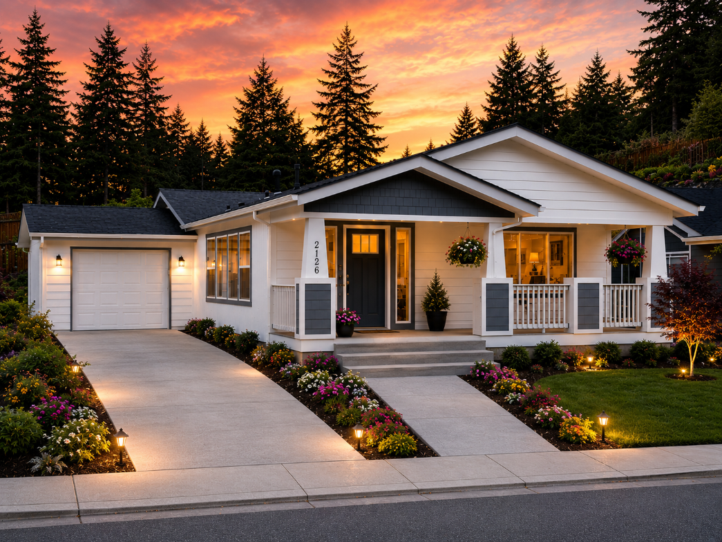 single story suburban residential house