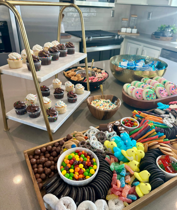 assorted party dessert grazing board