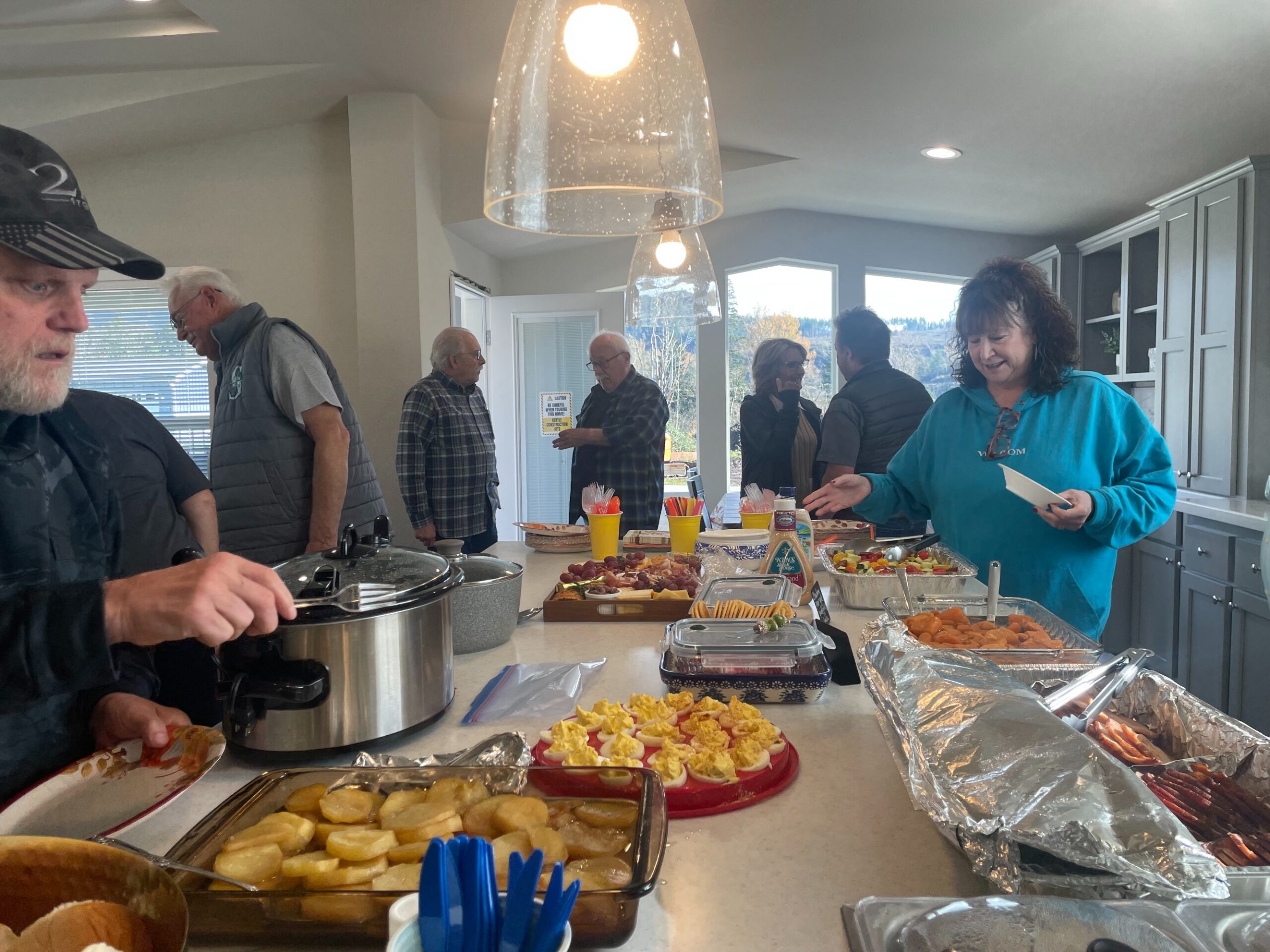 Resident potluck event in the clubhouse at Crystal Mountain MHC
